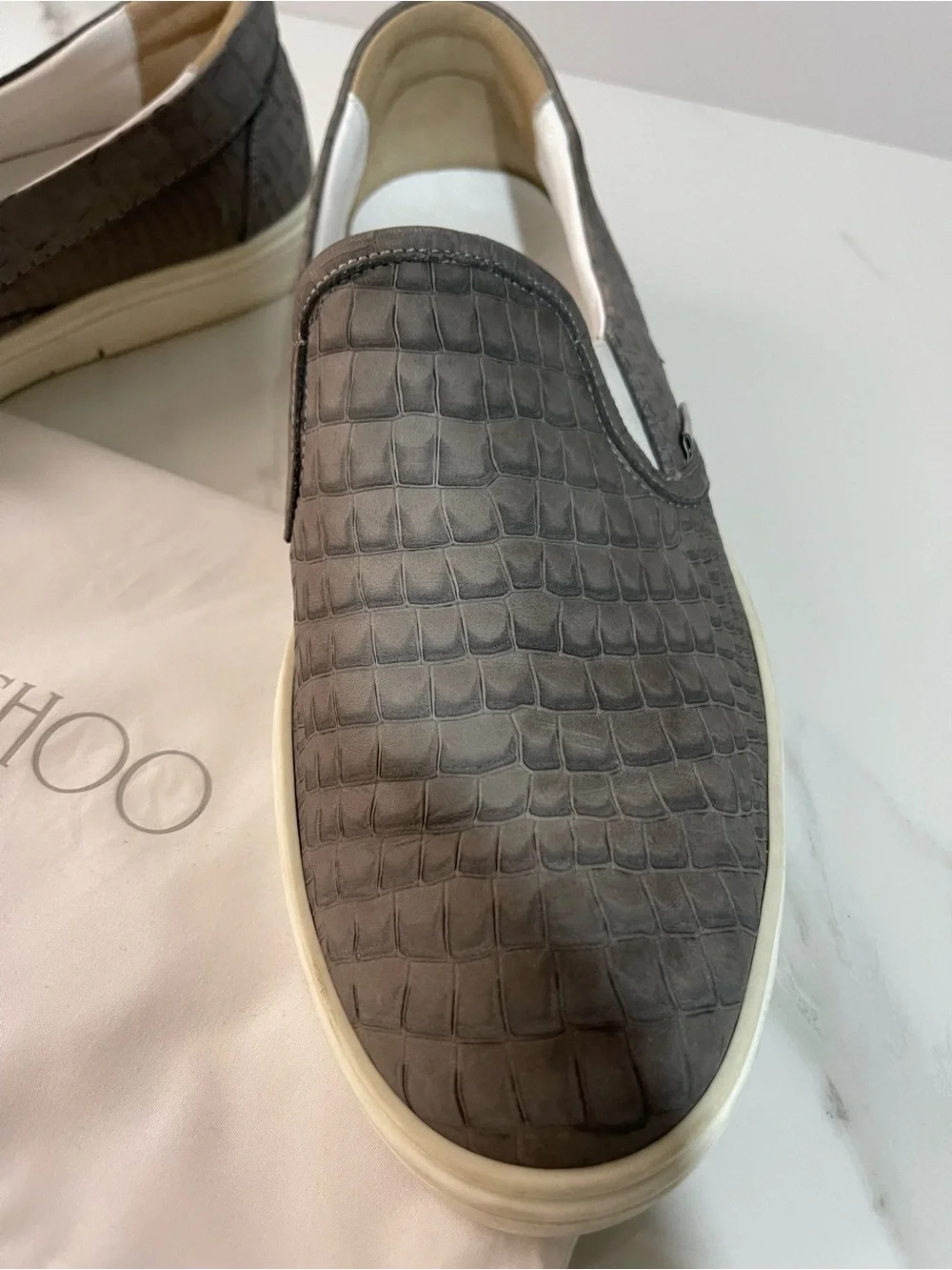 Jimmy Choo Slip-On Men’s Sneakers Gray